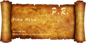 Pohr Rita névjegykártya
